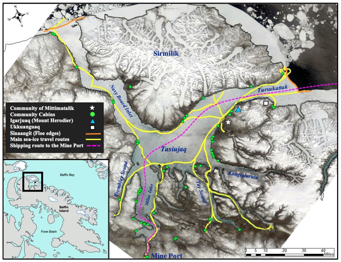 Traditional travel routes in Pond Inlet